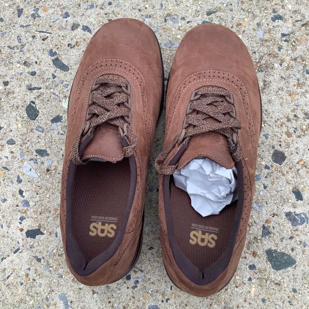 SAS Free Time Brown Nubuck Leather Walking Shoes Womens 10 W Made in USA Comfort - Picture 8 of 16